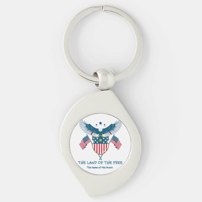 Llavero Land of the Free Eagle Metal Keychain (Anverso)