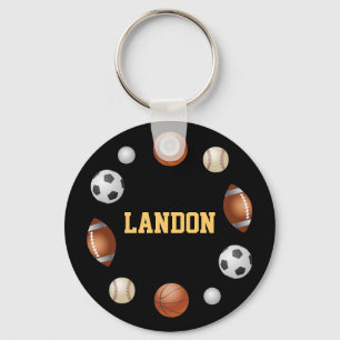 Llavero Landon World of Sports Keychain - Negro