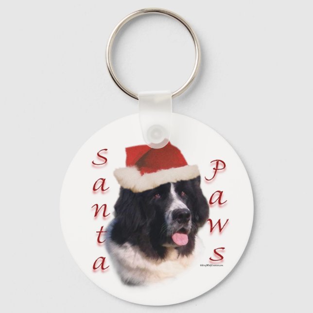 Llavero Landseer Newfoundland Santa Paws (Anverso)