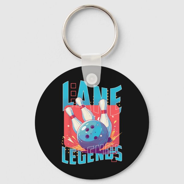 Llavero Lane Legends Bowling Sports Design (Anverso)