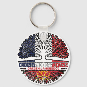 Llavero Languedoc Lengadòc Bandera de raíces de árbol fran