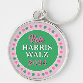 Llavero Lanza verde rosa 2024 Vote Harris Walz