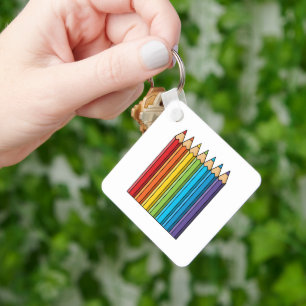 Llavero Lápices de colores arcoiris