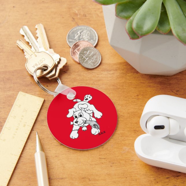 Llavero Lápiz de carbón vegetal divertido dibujo de perro  (Escritorio )