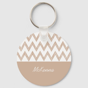 Llavero Lápiz De moda Tan Chevron Zigzags Con Nombre