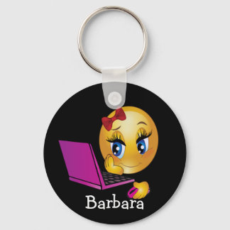 Llavero Laptop Emoji Girl Keychain