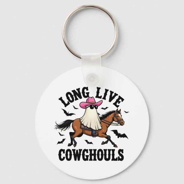 Llavero Larga vida a Ghouls Spooky Halloween Ghost Cowboy (Anverso)