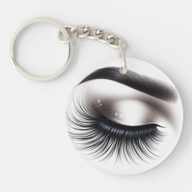 Llavero Larga Wispy Eyelashes Largos Extensiones Belleza (Frente)