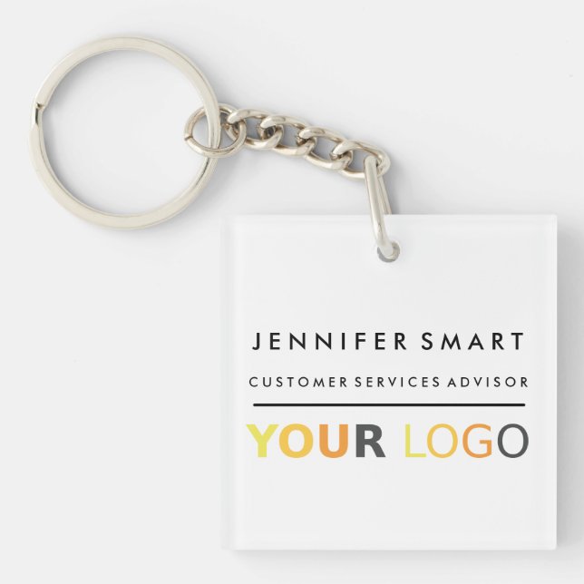 Llavero Large Employee Name Badge Custom Logo Staff (Frente)