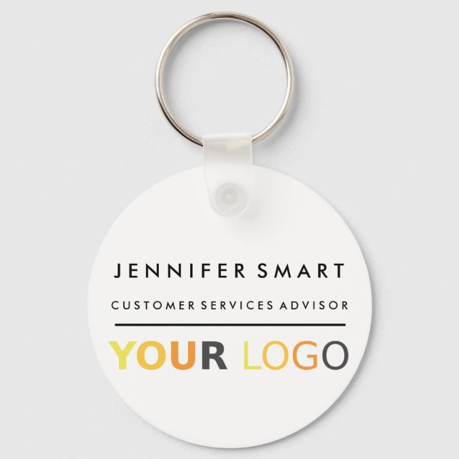 Llavero Large Employee Name Badge Custom Logo Staff (Anverso)