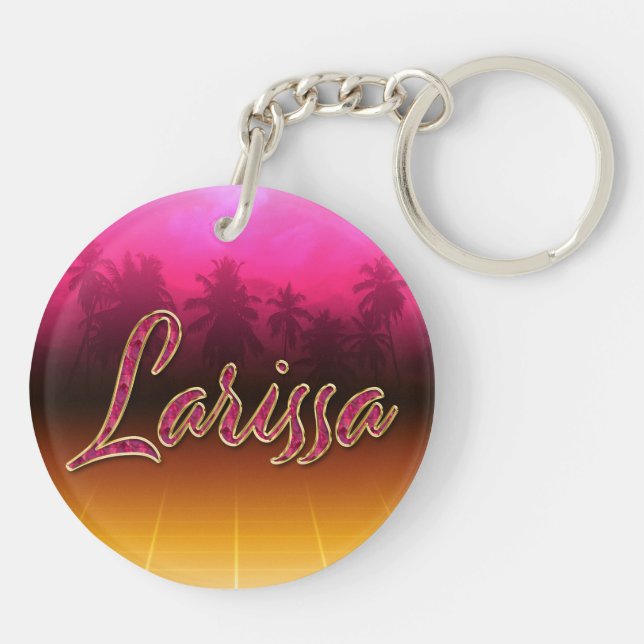 Llavero Larissa Vorname Name golden pink Schlüsselanhänger (Atrás)