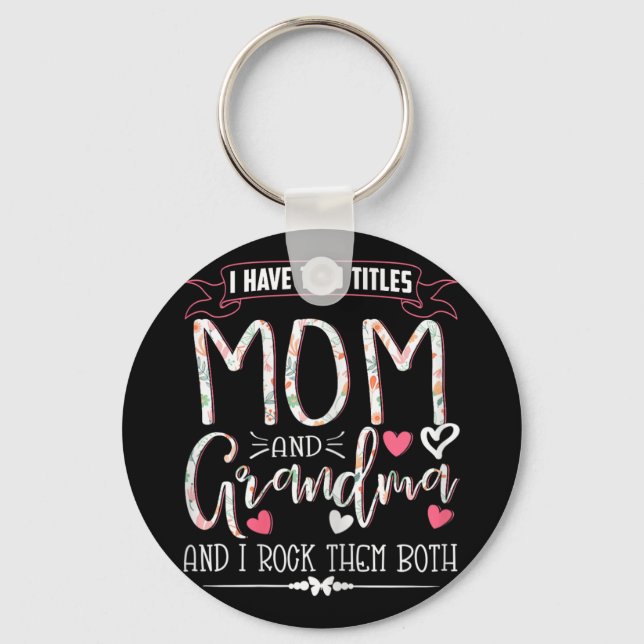 Llavero Las Abuelas Camisetas Graciosas, Mamá Y La Abuela  (Anverso)