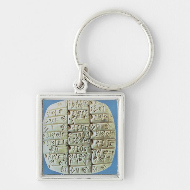 Llavero Las cuentas presentan con la escritura cuneiforme, (Frente)