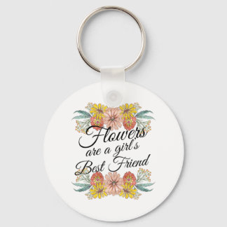 Llavero Las flores son la mejor amiga de una chica - Arte 