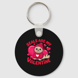 Llavero Las focas son mi San Valentín diseño de amor anima