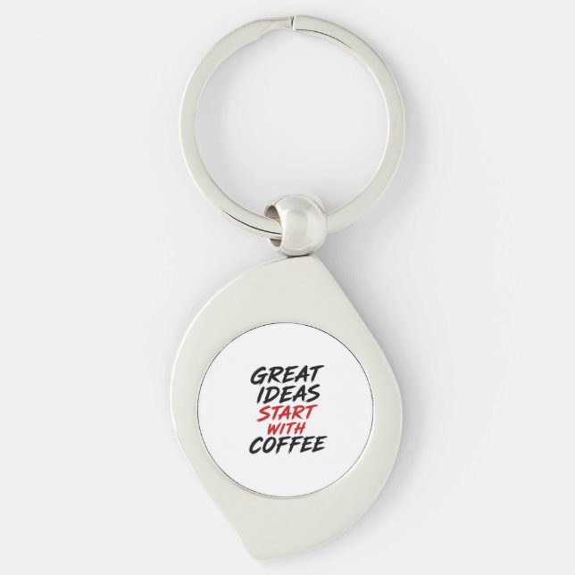 Llavero Las grandes ideas comienzan con café (Anverso)