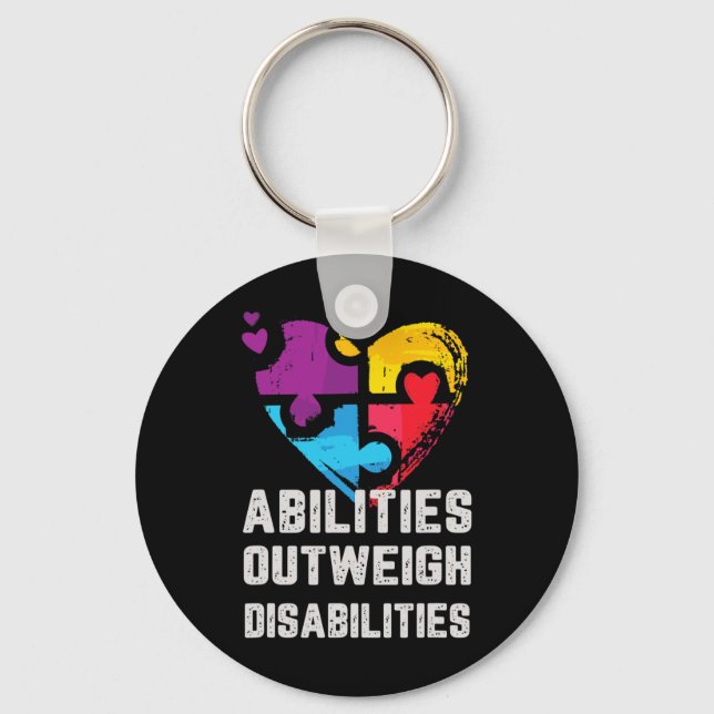 Llavero Las habilidades superan a las discapacidades Autis (Anverso)
