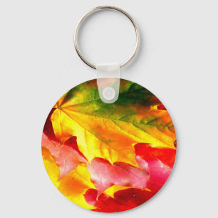Llavero Las hojas de otoño lo personalizan amarillo, rojo,