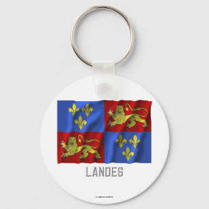 Llavero Las Landas que agitan la bandera con nombre