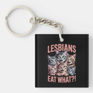 Llavero Las lesbianas comen qué gato divertido Lesbiana Or