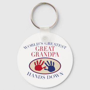 Llavero Las mejores grandes manos del abuelo abajo