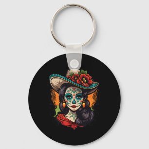 Llavero Las mujeres de la Catrina Dia de los Muertos Latin