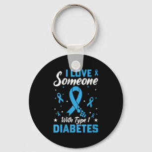 Llavero Las mujeres tipo 1 aman la diabetes juvenil azul