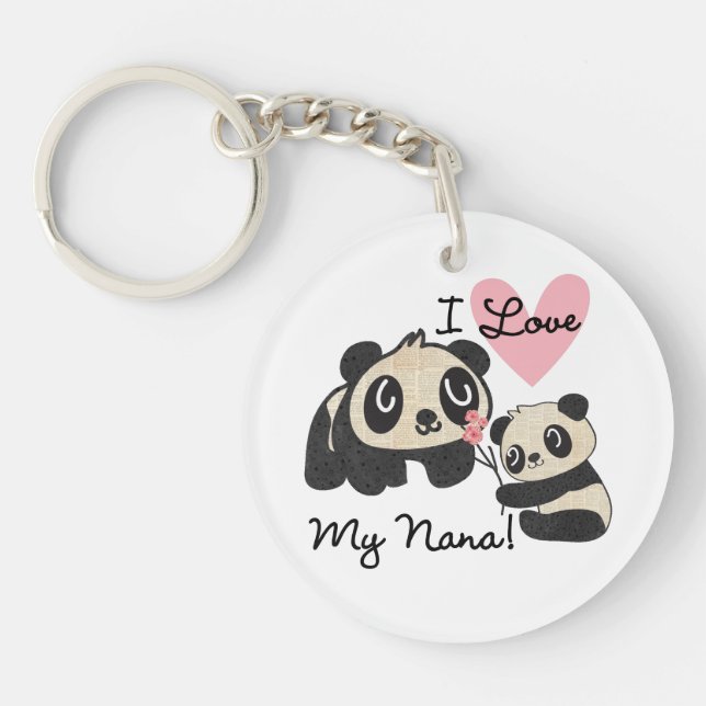 Llavero Las pandas I aman a mi Nana (Frente)