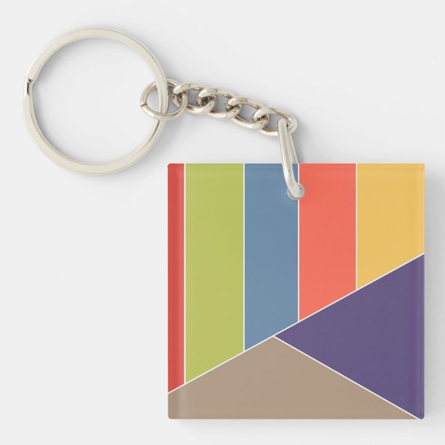 Llavero Las rayas MOSAIC triángulos coloreados I + tus ide (Frente)