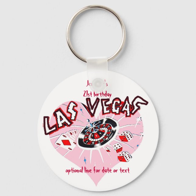 Llavero Las Vegas Birthday Party Favor (Anverso)