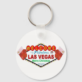 Llavero Las Vegas Feliz Navidad Santa y Mittens Keycha