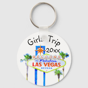 Llavero Las Vegas Girls NIght Out Trip Button Keychain
