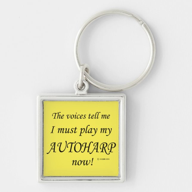 Llavero Las voces de autoharp dicen que deben jugar (Frente)