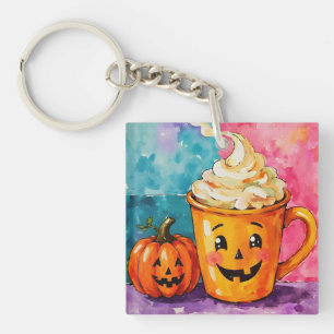 Llavero Latte de especias de calabaza de Halloween
