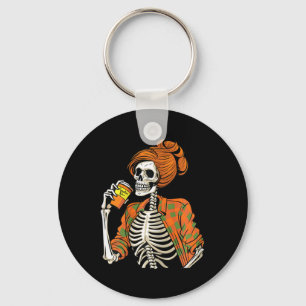Llavero Latte de especias de calabaza para esqueleto de Ha