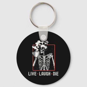 Llavero Laugh en vivo Die Funny Coffee Skeleton Dad