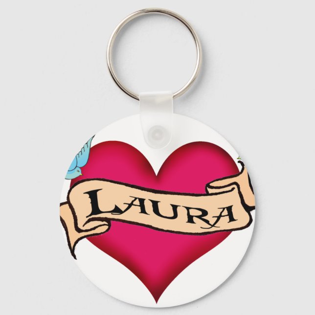 Llavero Laura - Camisetas y regalos de Personalizado Heart (Anverso)