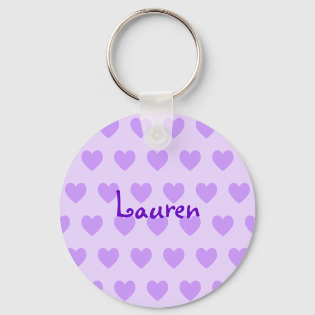 Llavero Lauren en morado (Anverso)