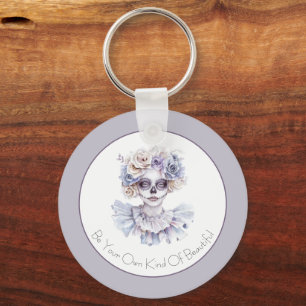 Llavero Lavanda Crema Floral Chica Hermosa a Su Manera