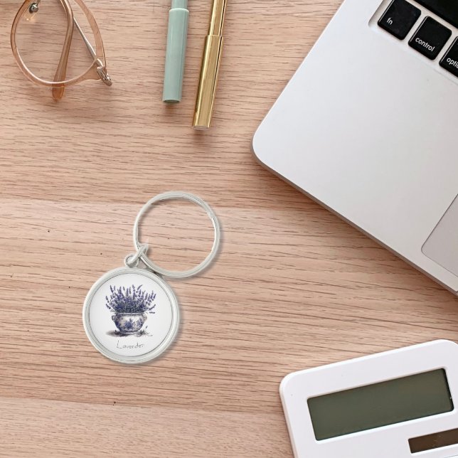 Llavero Lavanda en azul Delft, personalizable (Subido por el creador)