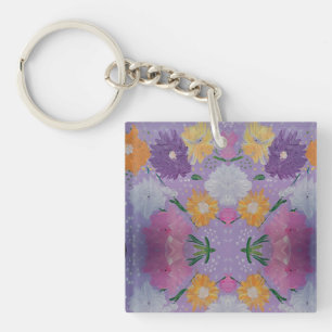 Llavero Lavendar Lovie Floral Acrílico Keychain