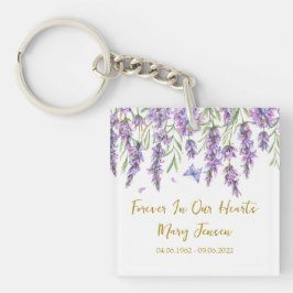 Llavero Lavender Memorial Funeral Photo Keychain