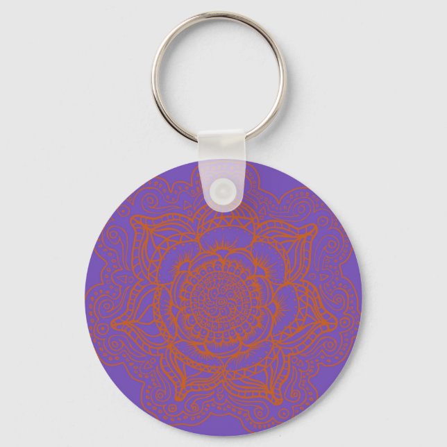 Llavero Lavender Naranja Mandala (Anverso)