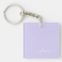 Lavender Purple Modern Script Girly Monograma Nomb