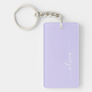 Llavero Lavender Purple Modern Script Girly Monograma Nomb