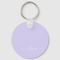 Lavender Purple Modern Script Girly Monograma Nomb