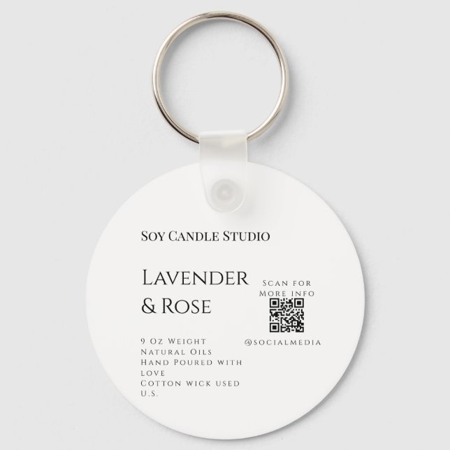 Llavero Lavender rosa soja negocios de velas añadir código (Anverso)