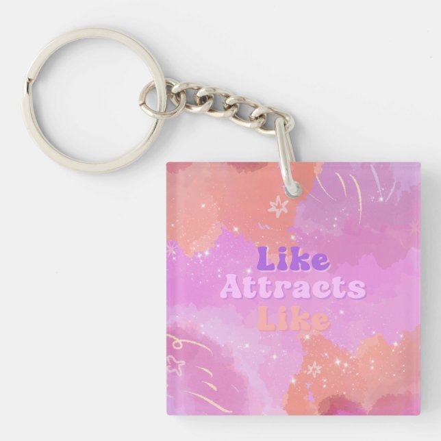 Llavero Law of Attraction Motivational Inspirational Pink (Frente)