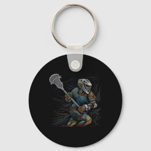 Llavero Lax Lacrosse Player Line Art Resumen Art Colocació
