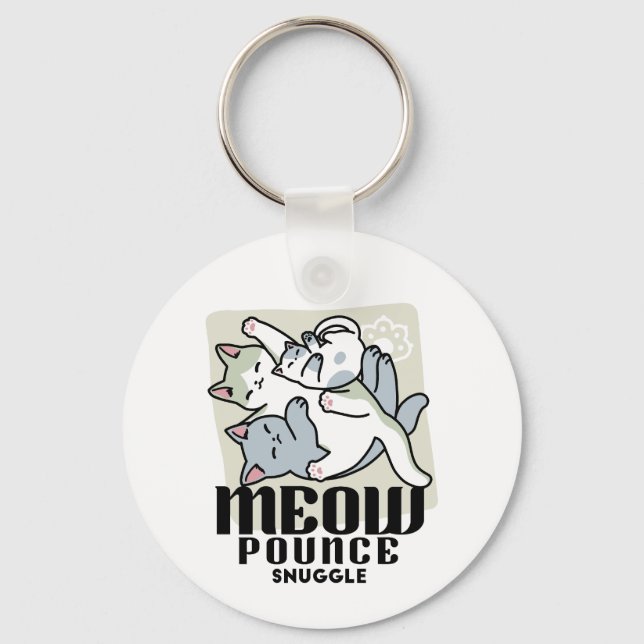 Llavero Laze Furr Days - Diseño de gatos perezosos (Anverso)